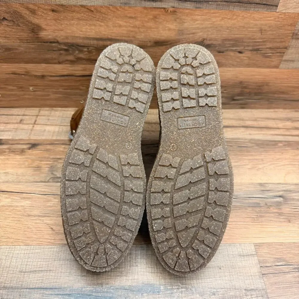 Aquatalia size 9 Taelyn Suede Shearling Bootie Walnut Caramel